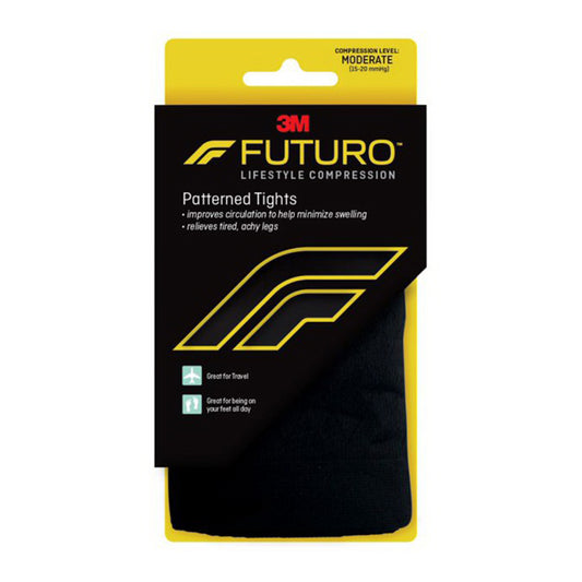 3M Futuro Lifestyle Compression Pattern Tights Moderate Medium Black, 1 Pair