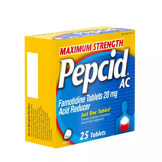 Pepcid Ac Tablets Maximum Strength For Relief Of Heartburn, 25 Ea