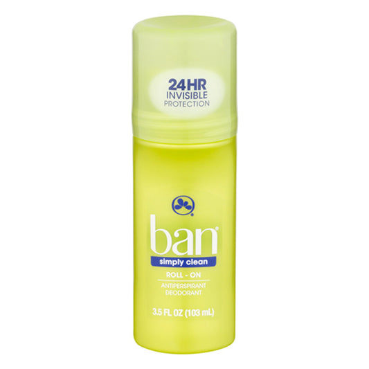 Ban Simply Clean Roll-on Antiperspirant Deodorant, 3.5 Oz