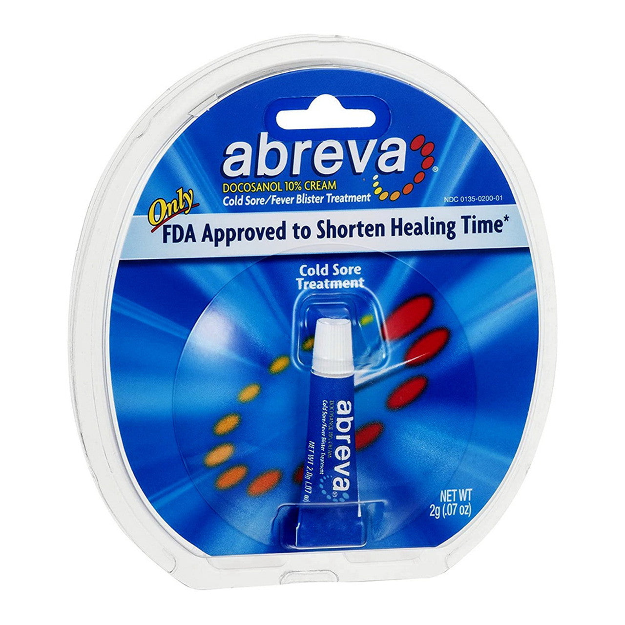 Abreva Docosanol 10% Cream Cold Sore, Fever Blis Treatment, 0.07 Oz