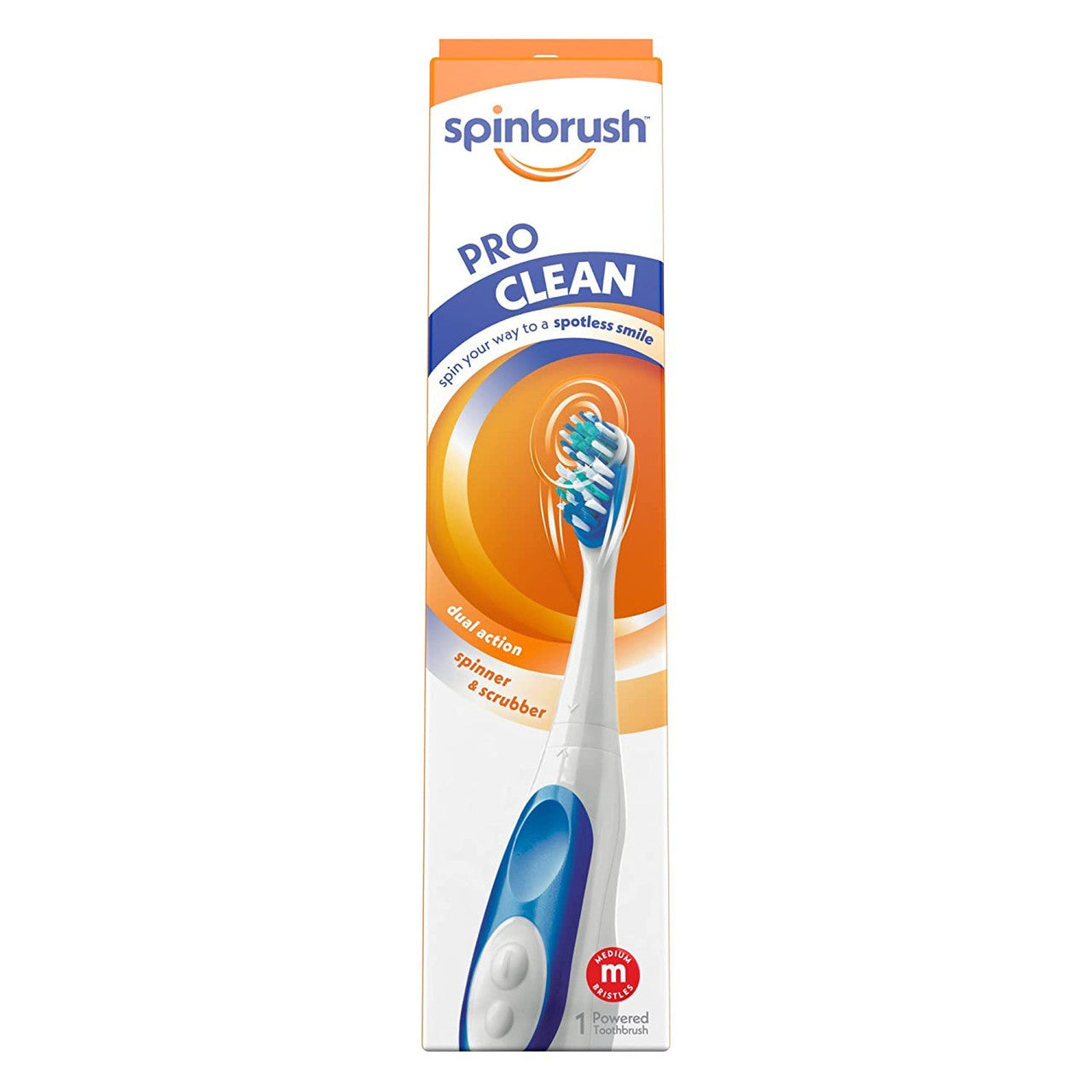 Arm & Hammer Spinbrush Pro Clean Powered Toothbrush, Medium, 1 Each