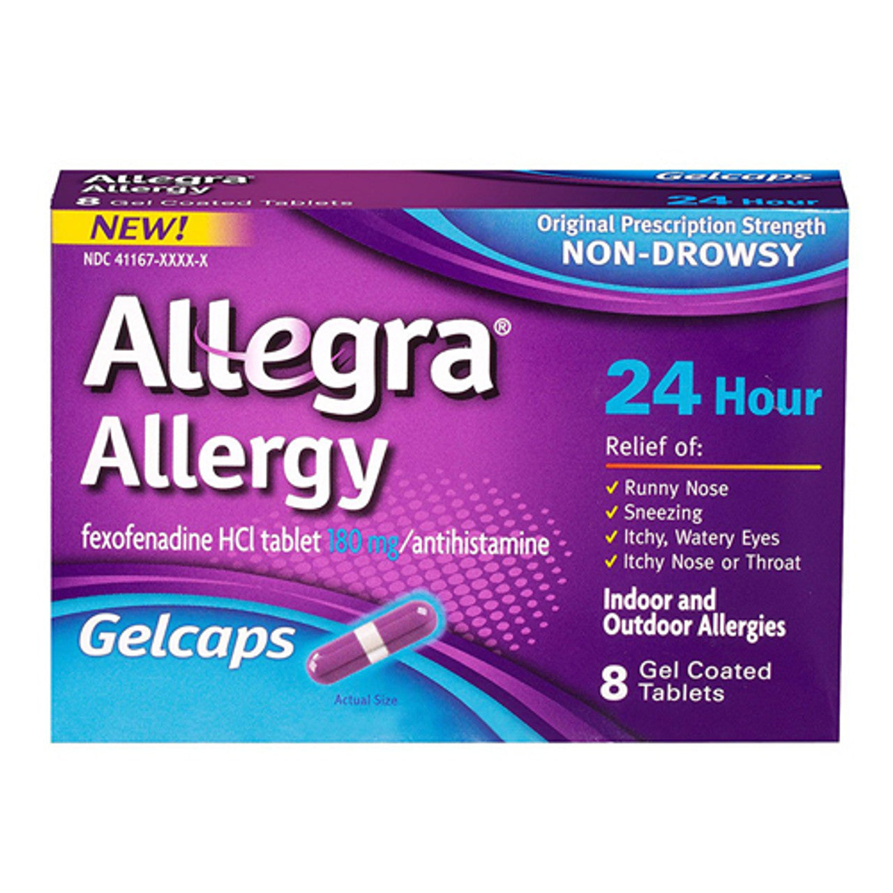 Allegra 24 Hour Allergy Gelcaps, Non Drowsy - 8 Ea