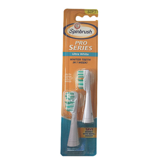 Arm & Hammer Spinbrush Pro Whitening Toothbrush Replacement Heads, Soft - 2 Refill Heads