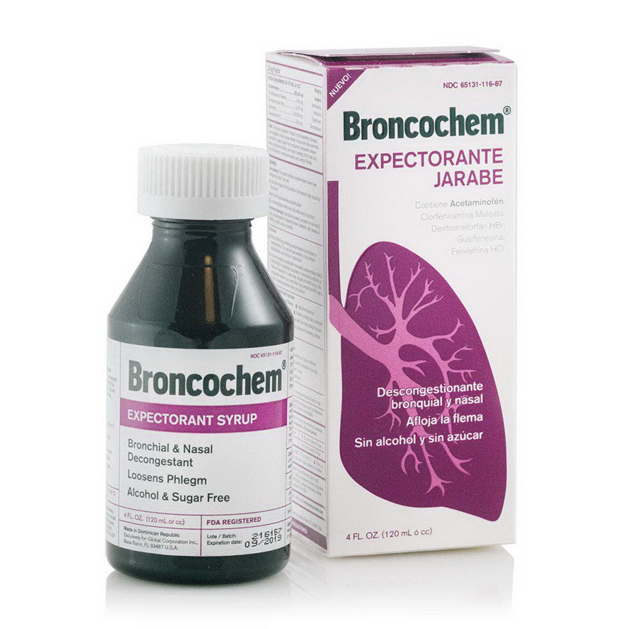 Broncochem Expectorant Syrup for Cold and Cough, 4 Oz