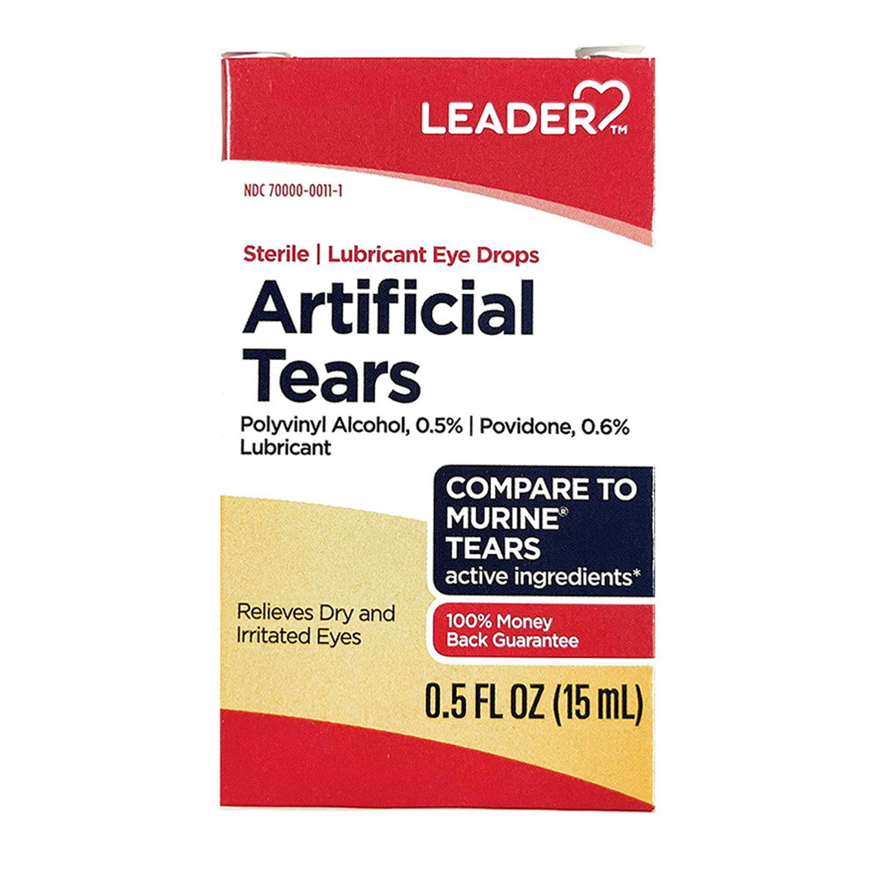 Leader Artificial Tears Ophthalmic Lubricant Eyes Drops, 0.5 Oz