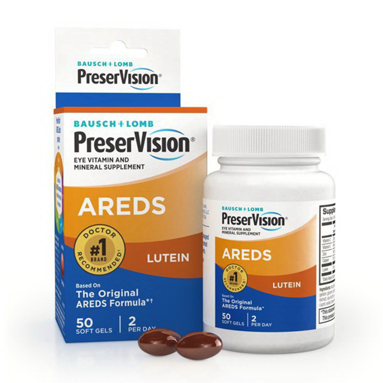 Bausch And Lomb Preservision Eye Vitamins amin And Mineral Supplements Lutein Softgels - 50 Ea