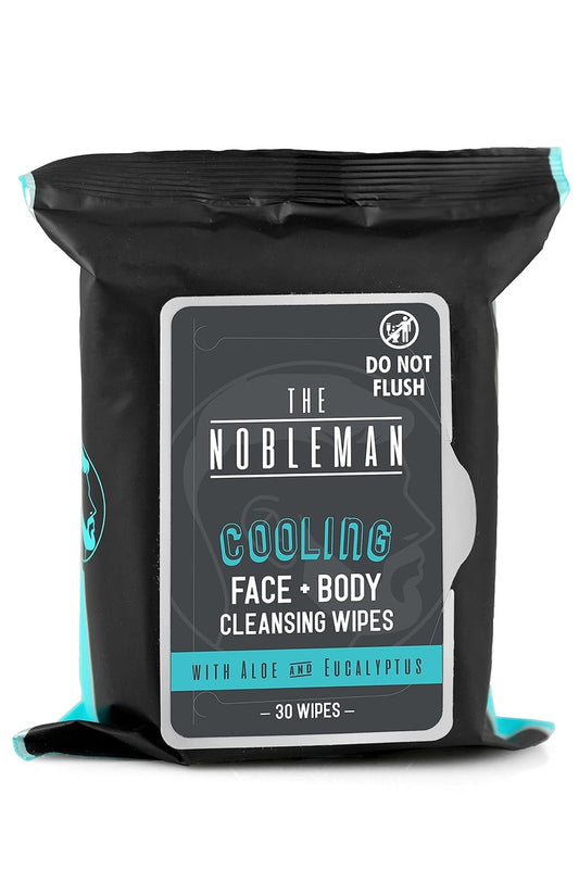 The Nobleman Face and Body Cleansing Wipes, Charcoal, 30 Ea