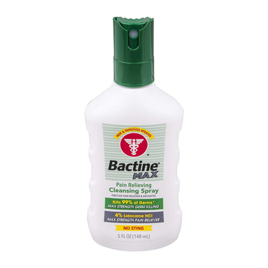 Bactine Max Pain Relieving Cleansing Spray, White, 5 Oz