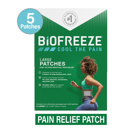 Biofreeze Cool the Pain Relief Gel Patches, Large, 5 Ea