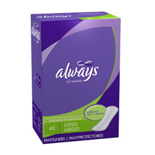 Always Cleanweave Pantiliners, Long With Unscented 40 Pads