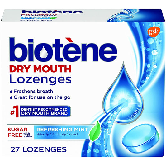 Biotene Dry Mouth Lozenges for Fresh Breath Refreshing Mint, 27 Ea