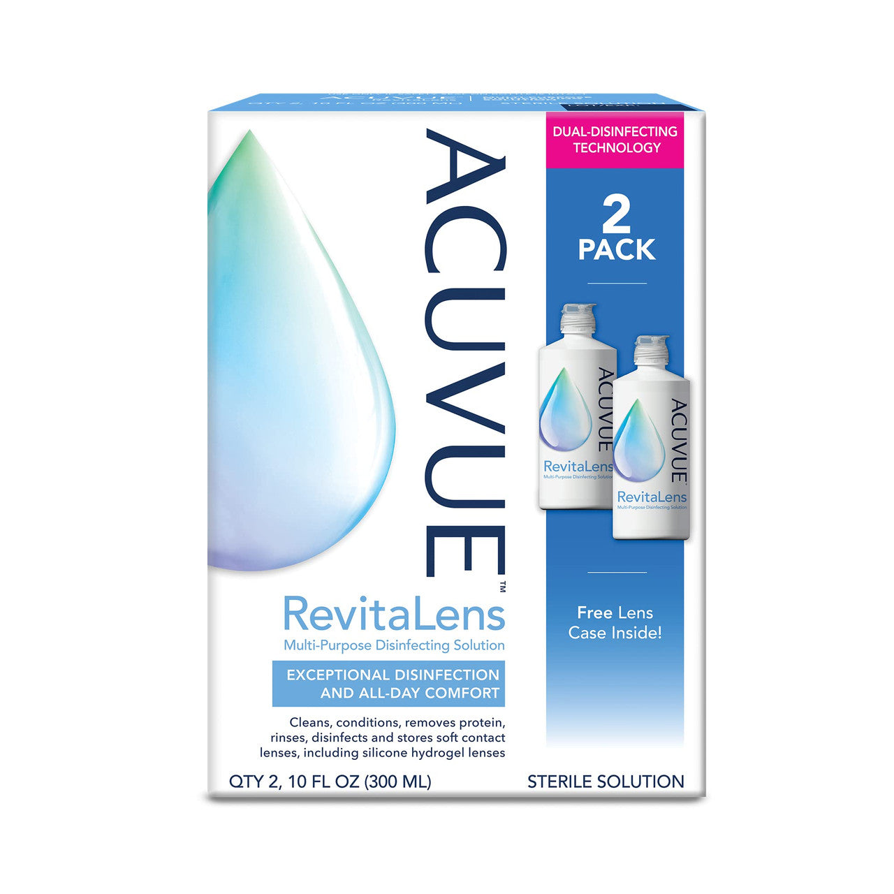 Acuvue ReVitamins aLens Multi Purpose Disinfecting Solution 10 Oz, Pack of 2