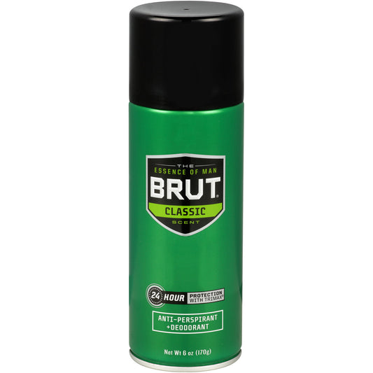 Brut Antiperspirant Deodorant Spray, Classic, 6 Oz