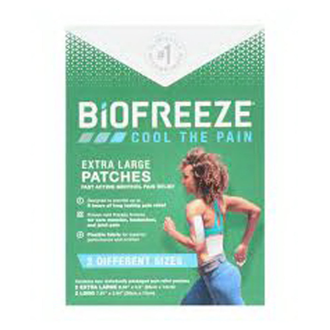 Biofreeze Pain Relieving Patch, Pain Relief, 2 Sizes, Extra Large, 4 Ea