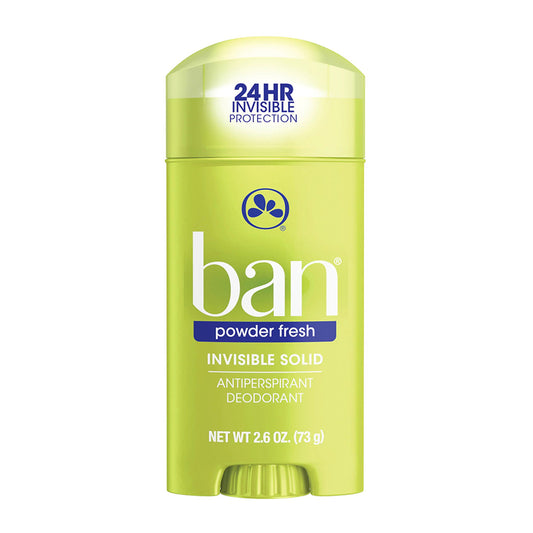 Ban Invisible Solid Anti-Perspirant Deodorant, Powder Fresh - 2.6 Oz