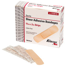 BANDAGE SHEER STRIPS 3/4X3 LF