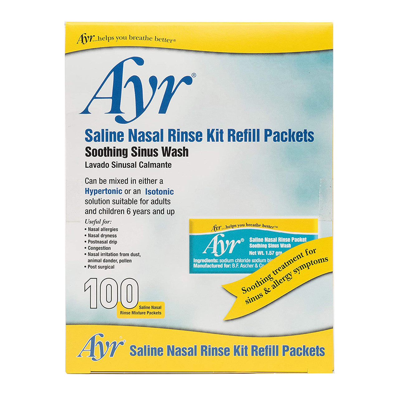 Ayr Sinus Rinse Kit Refill Packets - 100 Packs