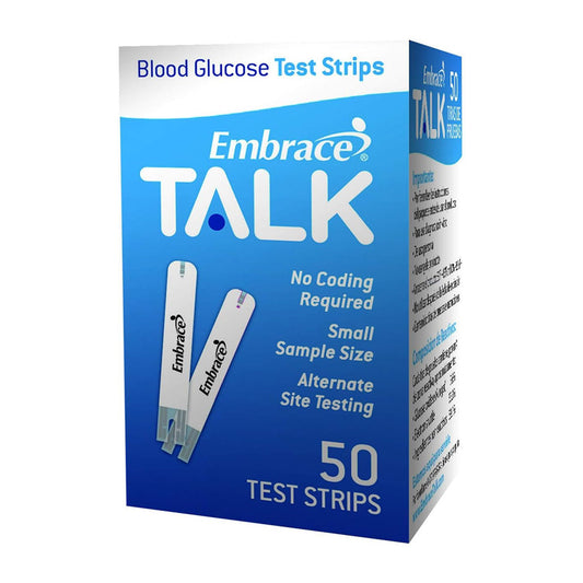 Omnis Health Embrace Talk Blood Glucose Test Strips, 50 Ea