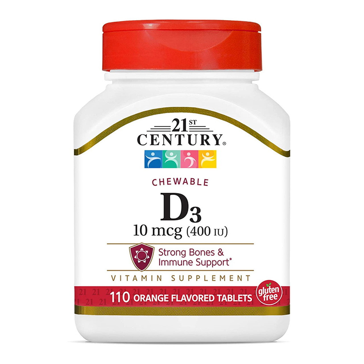 21St Century Vitamins amin D3 400 Iu Chewable Tablets, Orange - 110 Ea