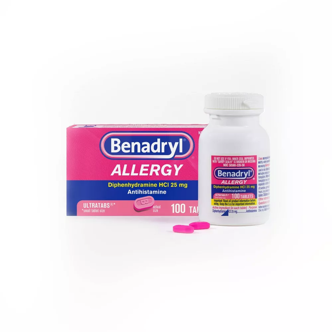 Benadryl Allergy Relief Ultratabs, 100 Ea