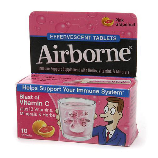 Airborne Effervescent Health Formula Dietary Supplement Tablets, Pink Grapefruit - 10 Ea