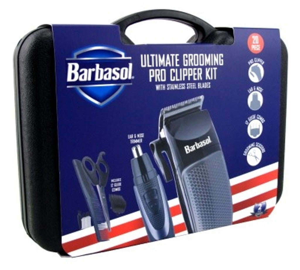 BL Barbasol Pro Hair Clipper Kit Ultimate Grooming 20 Piece