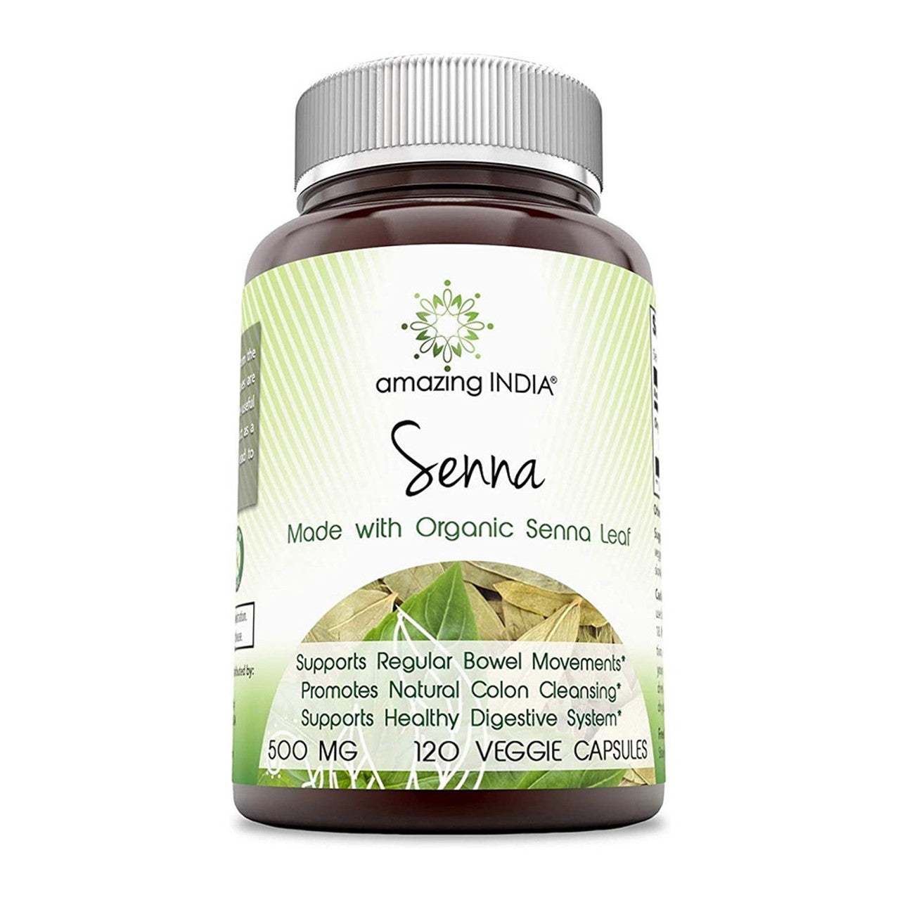 Amazing India Senna 500 Mg Veggie Capsules, 120 Ea