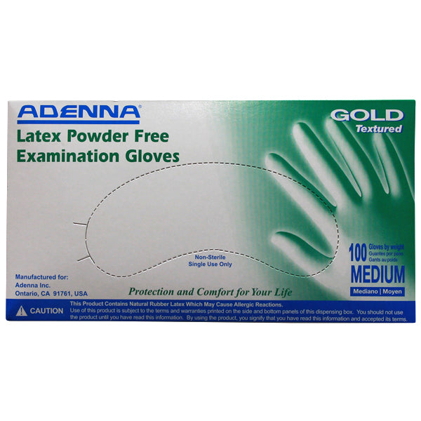 ADENNA GLOVE EXAM LATEX P/F MEDIUM