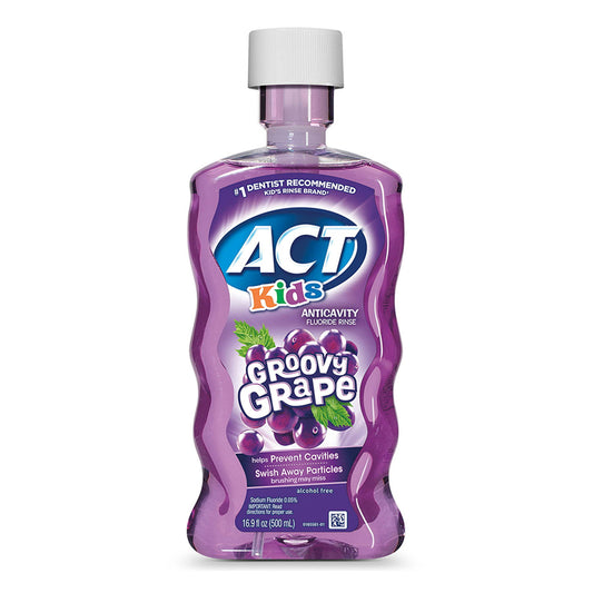 AEa Kids Mouthwash AnticaVitamins y Fluoride Rinse Groovy Grape, 16.9 oz