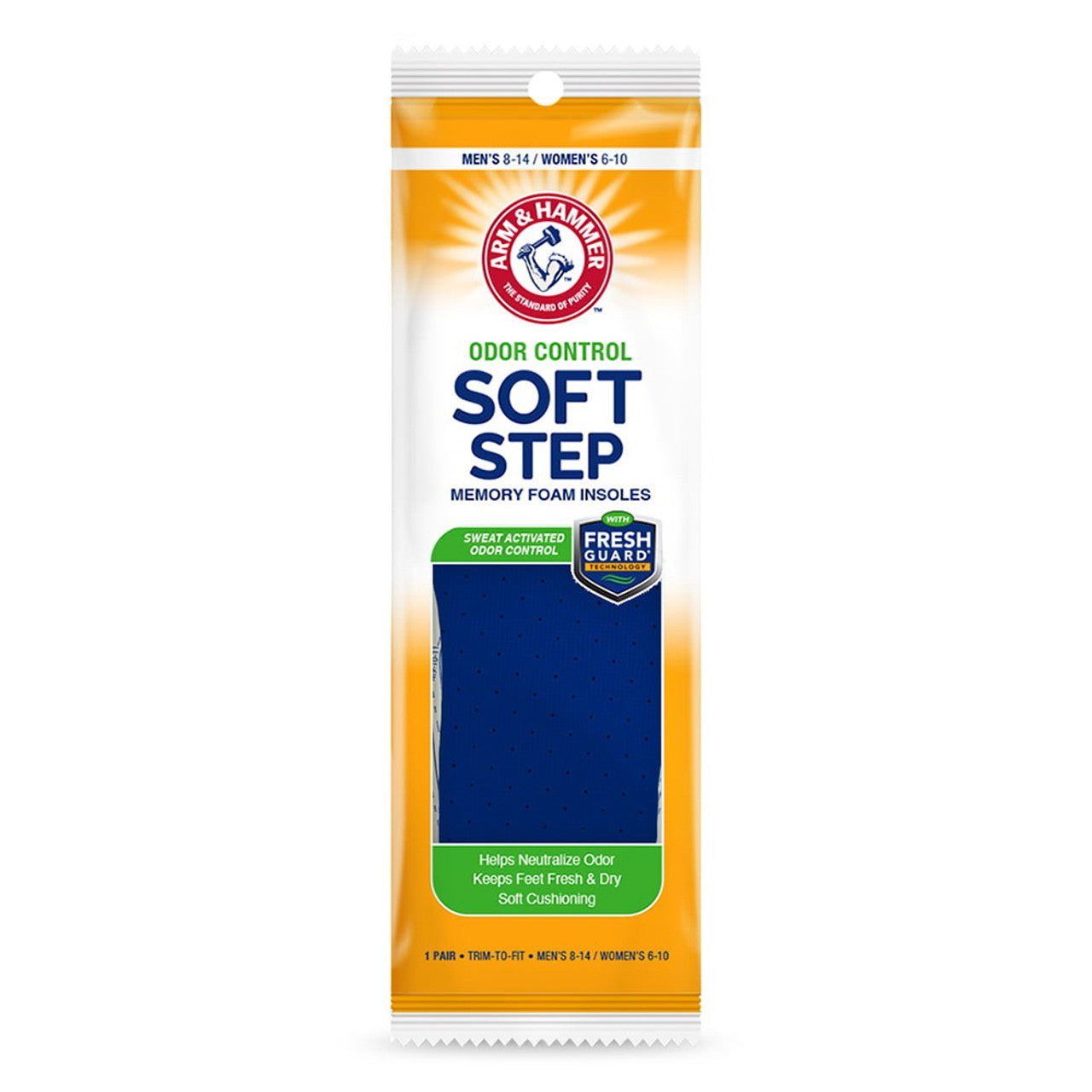 Arm and Hammer Soft Step Insoles, Men Size 8-14 or Women Size 6-10