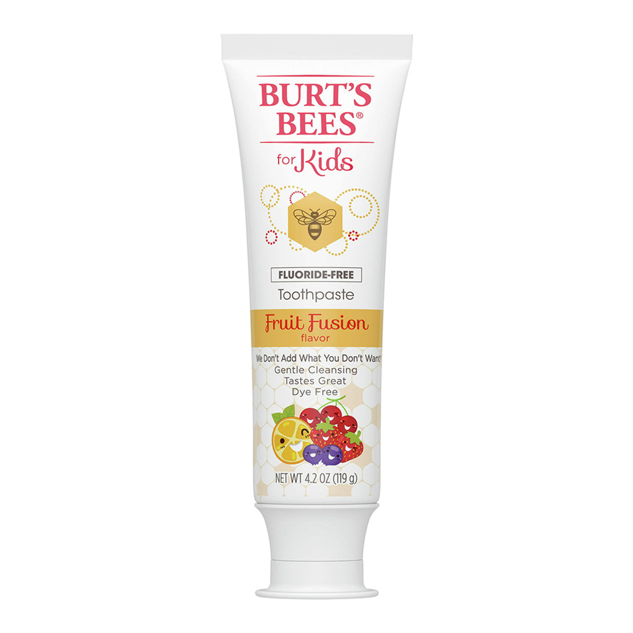 Burts Bees Kids Toothpaste, Fluoride Free Fruit Fusion, 4.2 Oz