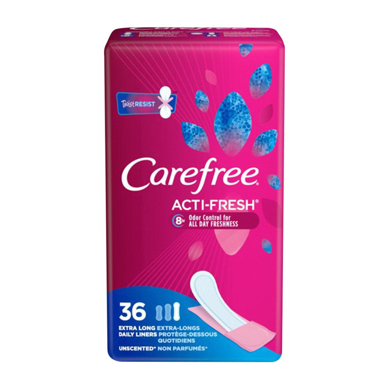 Carefree ACTi-Fresh Extra Long Pantiliners To Go, Unscented, 36 Ea