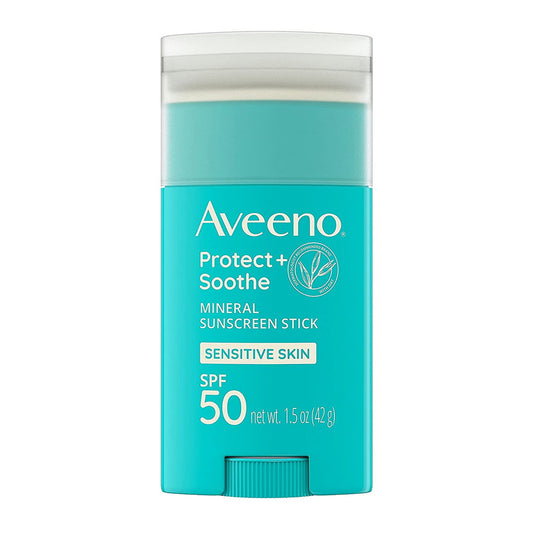 Aveeno Protect + Soothe Mineral Sunscreen Stick Broad Spectrum SPF 50, 1.5 Oz