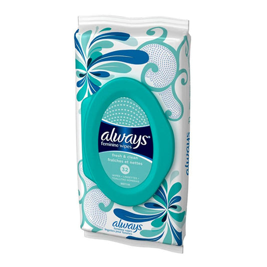 Always Feminine Wipes Fresh and Clean Scent, 32 Ct