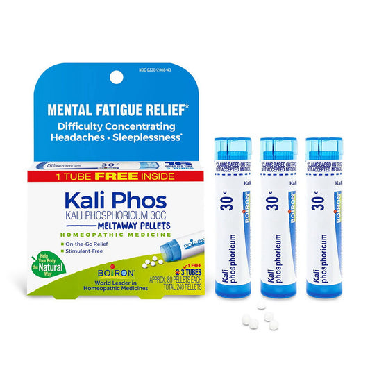 Boiron Kali Phosphoricum 30 C Meltaway Pellets Homeopathic Medicine Tubes, 3 Ea