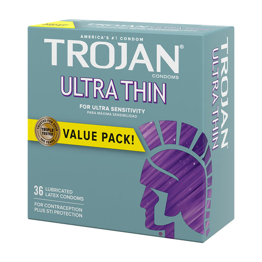Trojan Sensitivity Ultra Thin Lubricant Latex Condoms - 36 Ea