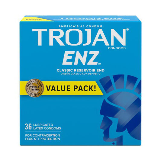 Trojan Enz Premium Lubricant Latex Condoms - 36 Ea