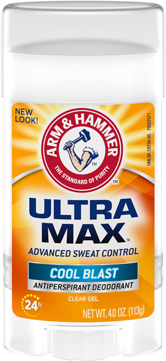 Arm & Hammer Ultra Max Antiperspirant Deodorant Clear Gel, Cool Blast, 4 Oz