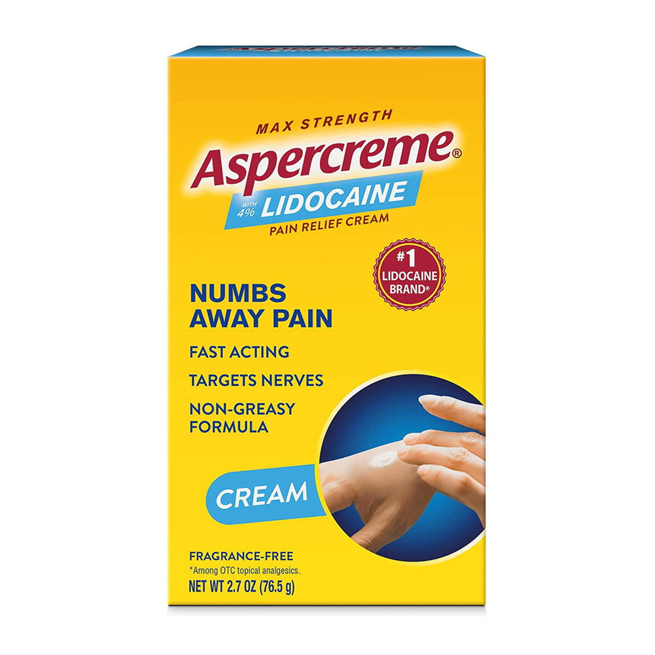 Aspercreme with Lidocaine Maximum Strength Pain Relief Cream, 2.7 Oz