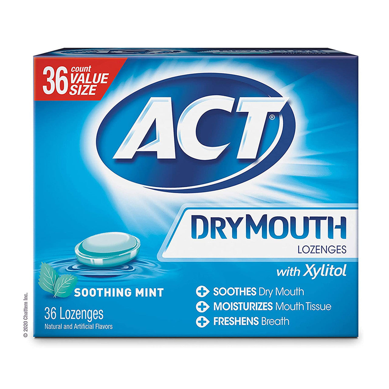 ACT Dry Mouth Soothing Mint Lozenges with Xylitol - 36 ea