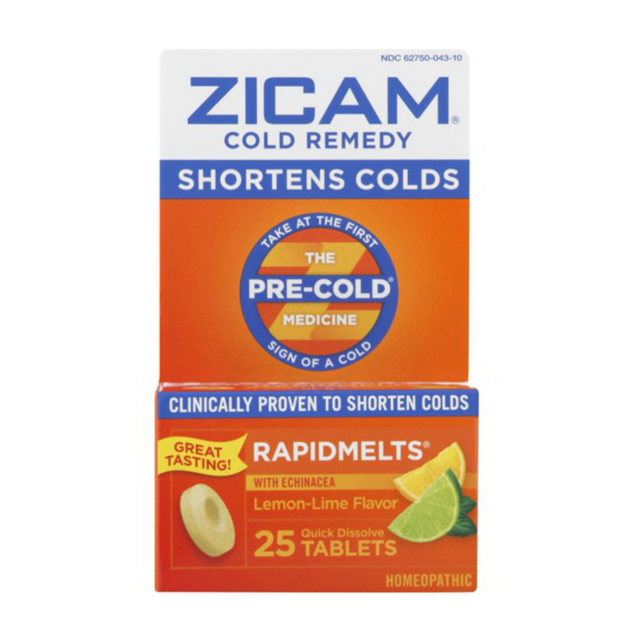 Zicam Cold Remedy Rapid Melts With Echinacea Tablets, Lemon Lime, 25 Ea