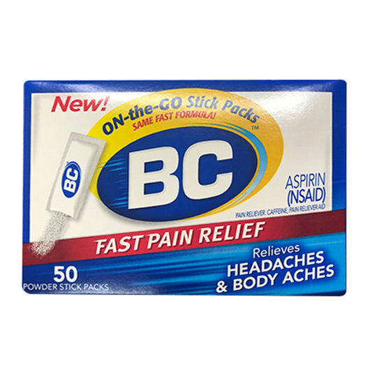 Bc Aspirin Pain Reliever Arthritis Treatment Powders - 50 Ea