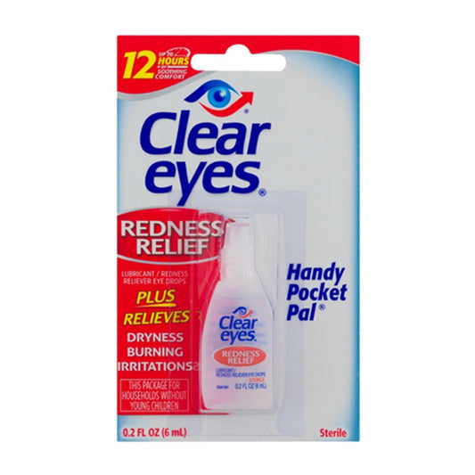 Clear Eyes Lubricant Redness Relief Handy Pocket Pal Eye Drops, 0.2 Oz