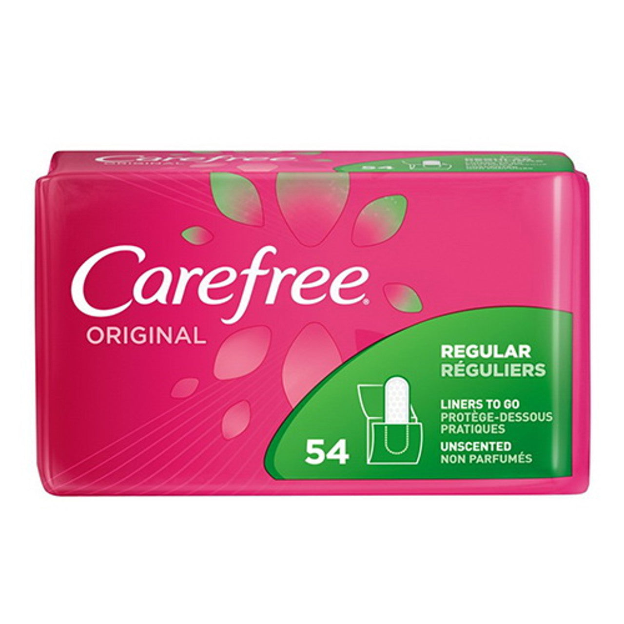 Carefree Original Regular To Go Pantiliners Unscented, 54 Ea