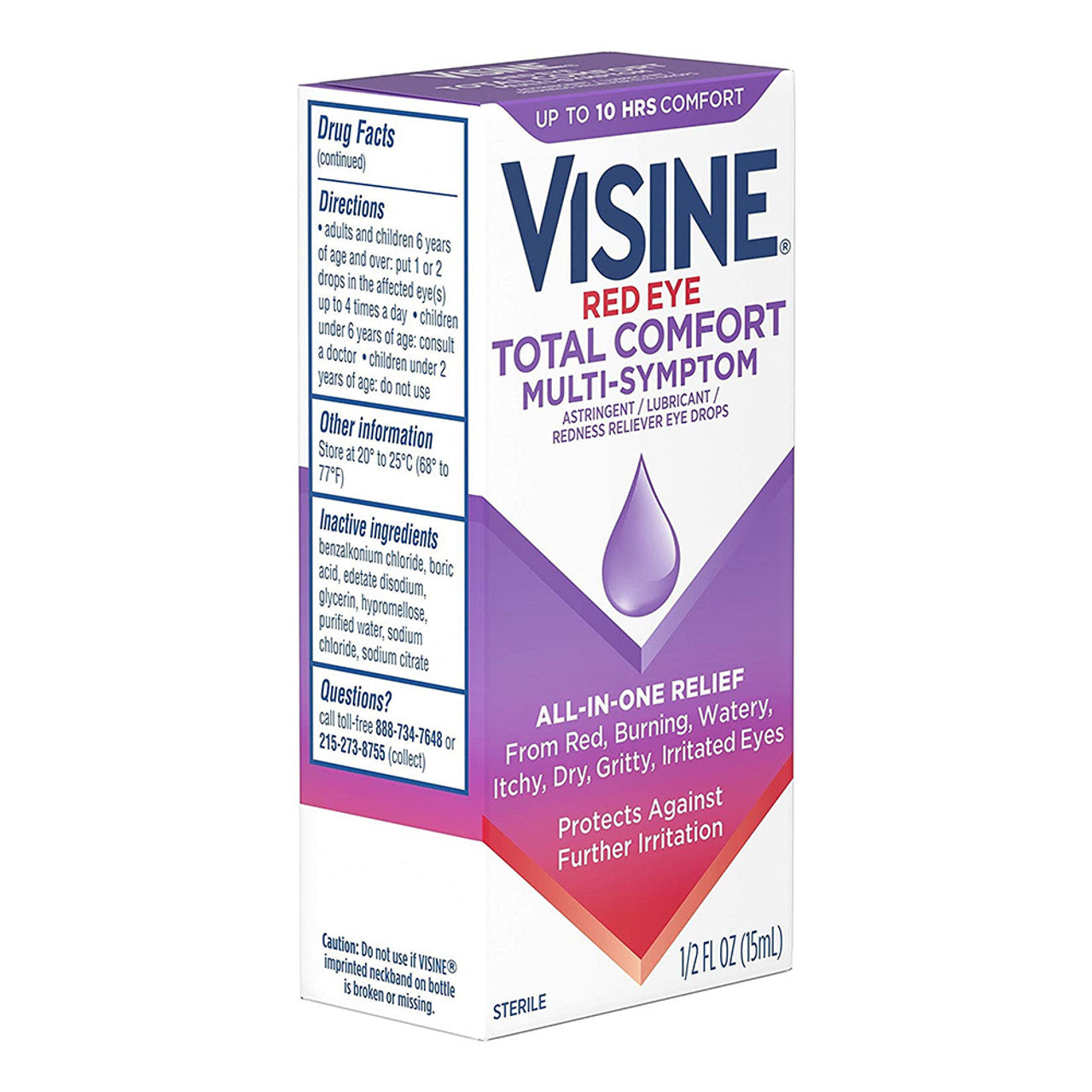 Visine Totality Multi-Symptom Relief Red Eye Drops, 0.5 Oz