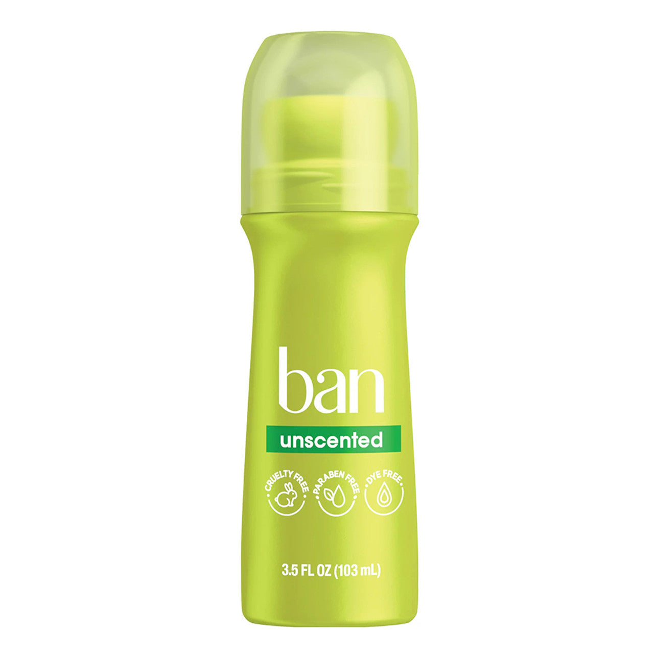 Ban Invisible Roll-On Deodorant Unscented, 3.5 Oz