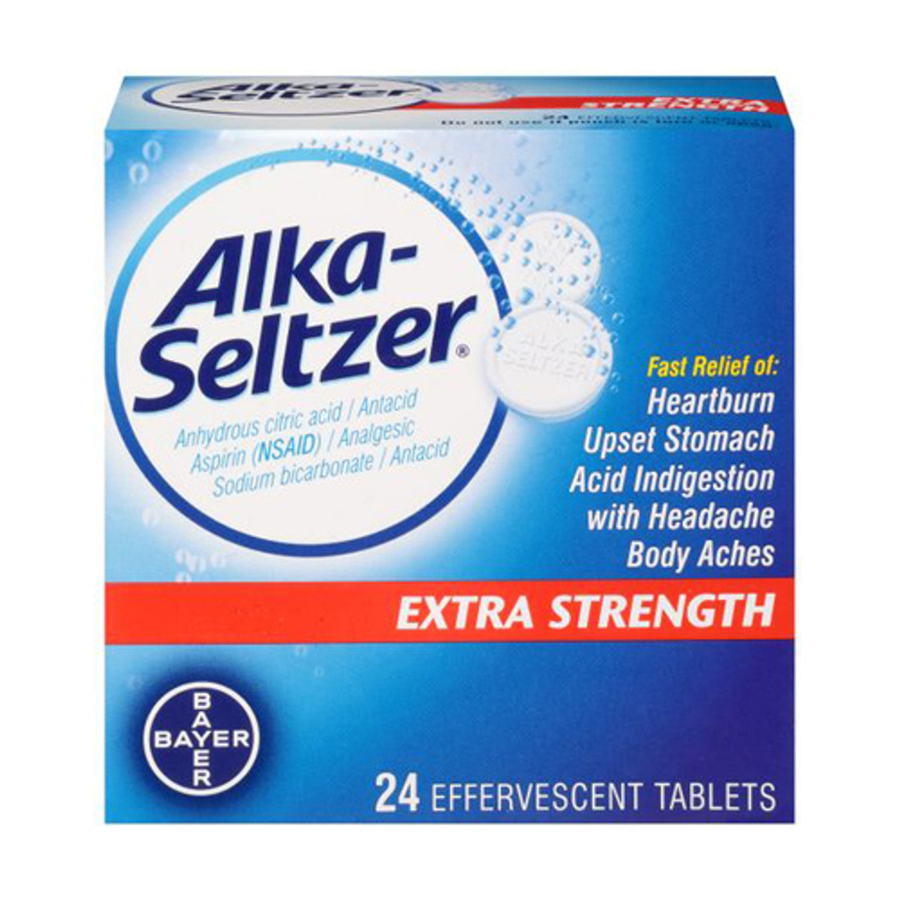 Alka Seltzer Extra Strength Effervescent Tablets, 24 Ea