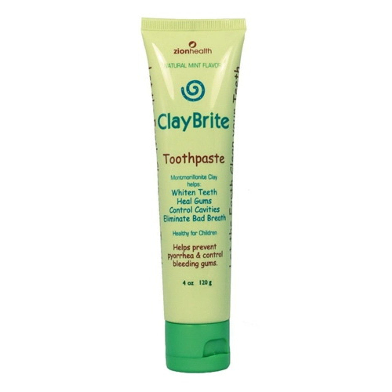 Zion Health Tpste Claybrite Natural Mint Flaovour Tooth Paste, 4 oz