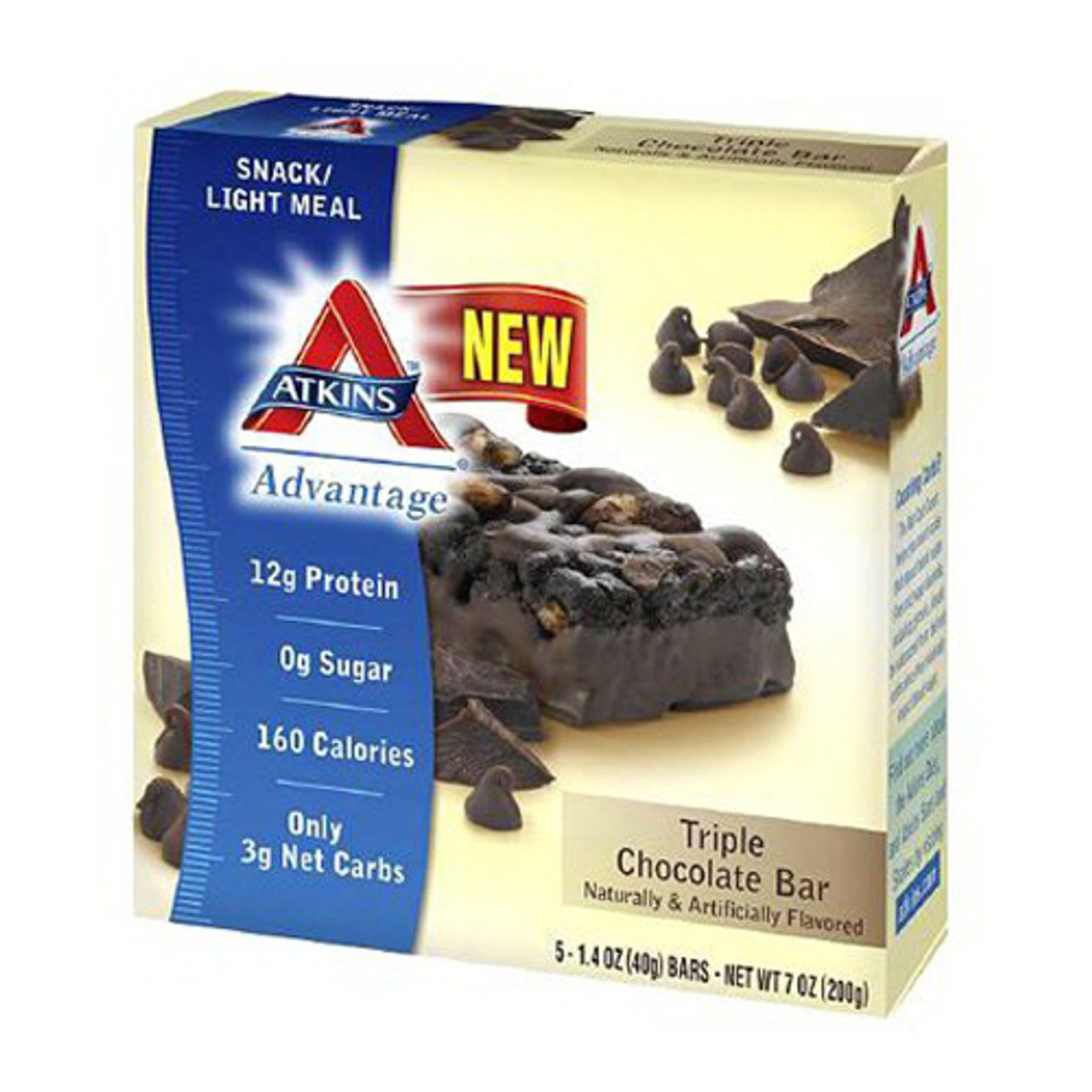 Atkins Advantage Triple Chocolate Bar, 1.4 Oz