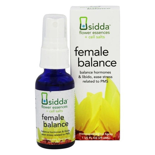 Sidda Flower Essences Plus Cell Salts Female Balance Oral Spray, Homeopathic, 1 oz
